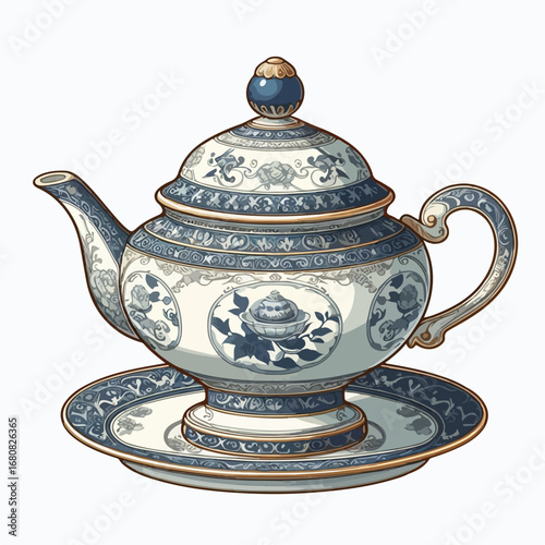 vector illustration of chinese porcelain