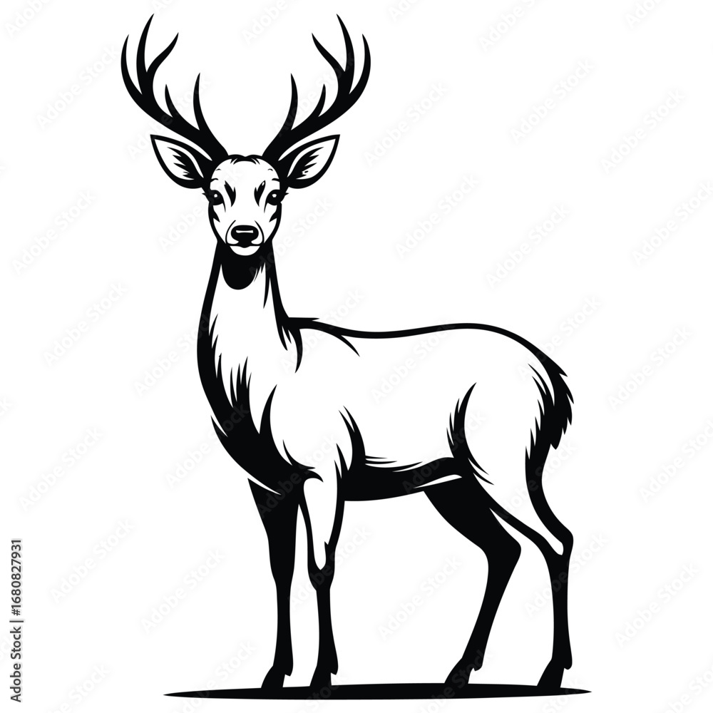 Obraz premium deer silhouette vector