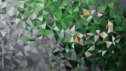 Abstract geometric pattern with a gradient transition from grayscale to vibrant green suggesting growth change or transformation