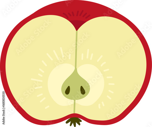 Sliced Apple with Core Detail