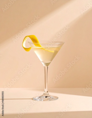 Drink with a lemon skin