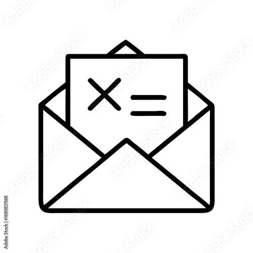 Envelope with letter containing check mark symbolizing communication  