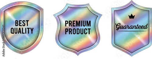 Guaranteed premium product and best quality badges, shields assure trust and confidence in brand selection