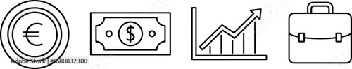 Business and Finance Line Icons Set