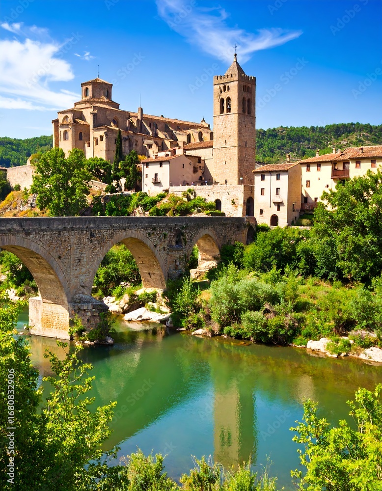 Fototapeta premium Picturesque old town with a bridge and church