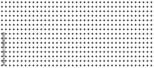 cross or plus sign seamless pattern on white background. Seamless geometric plus sign pattern with cross grid design.
