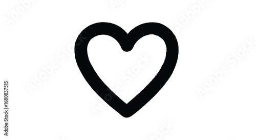 Vector illustration of simple heart outline symbol of love and romance