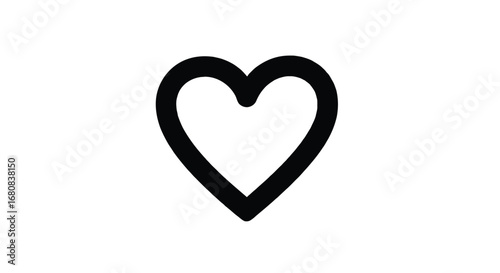 Vector illustration of a simple black heart shape for love and romance