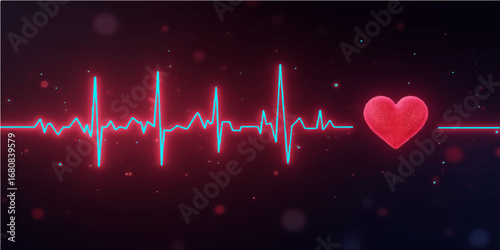 A graphic pulse of a healthy heartbeat on a medical monitor