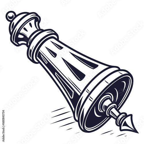 Illustration of a chess queen piece, , showcasing its elegant design and strategic importance in the game of chess, a symbol of power and intelligence