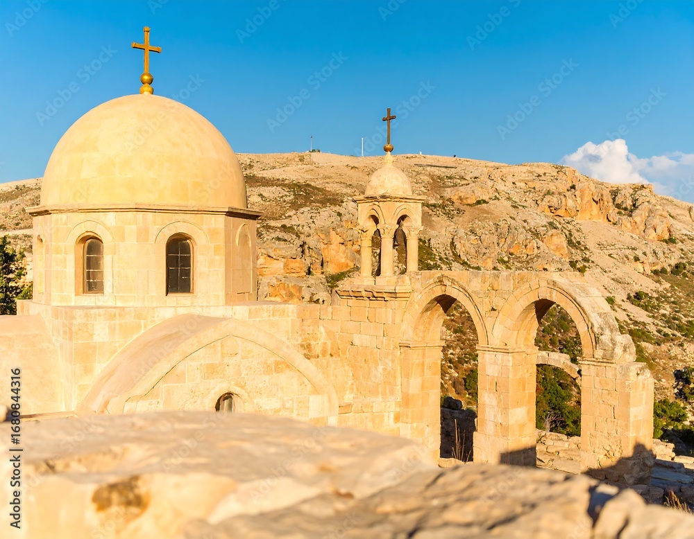 Fototapeta premium Old Church in Jerusalem Hills