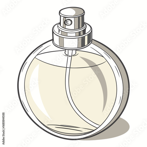 Vector art of elegant perfume bottle illustration, , showcasing beauty, fragrance, and style, ideal for cosmetics, fashion, and personal care marketing materials
