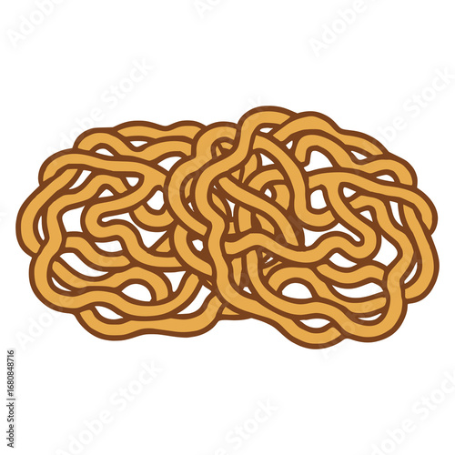 Strauben cake Austrian food flat color vector illustration template design