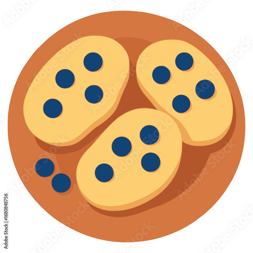 Moosbeernocken pancake Austrian food flat color vector illustration template design