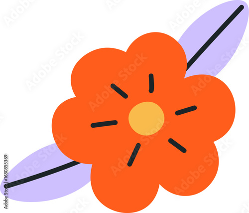 Bold Flower with Leaves