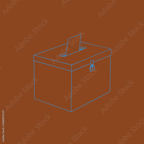 A ballot box placed prominently, symbolizing democratic participation, with a serene background of a voting station