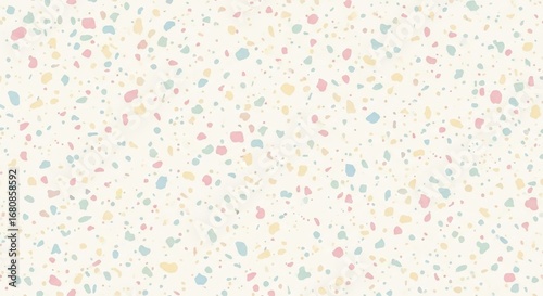 Elegant Creamy Terrazzo Background with Subtle Pastel Confetti Flecks.
