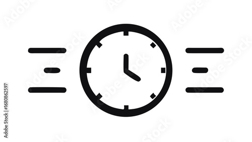 Analog Clock With Speed Lines time dial
