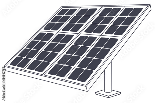 Illustration of a solar panel, representing renewable energy and sustainable power generation