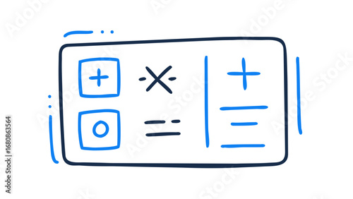 Blue math symbols doodle calculation addition