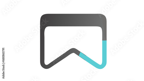 Bookmark with gradient gray and blue fill save favorite