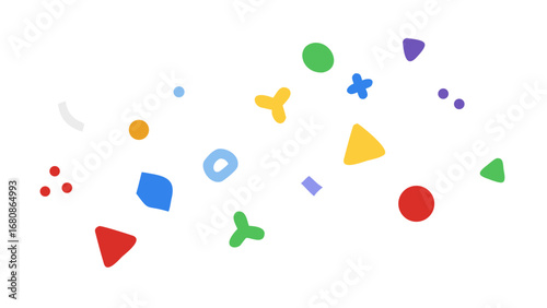 Colorful abstract shapes scattered geometric