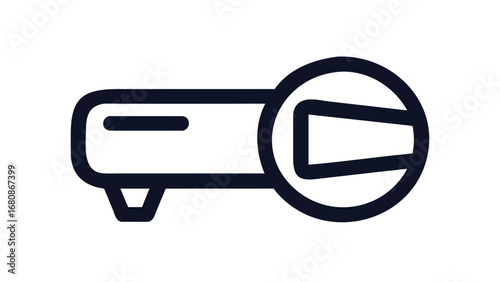 Dark blue microphone on white background audio sound