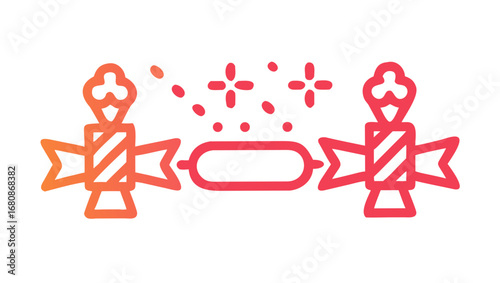 Festive party popper with confetti celebration