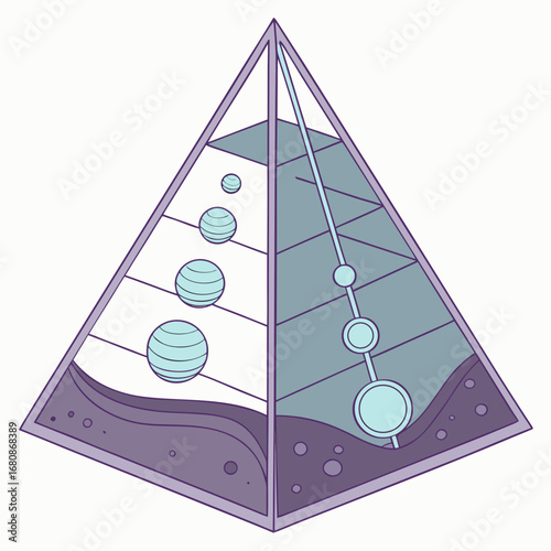 pyramid of a pyramid on white background