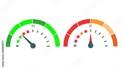 Gauge meters with colored segments speedometer dial
