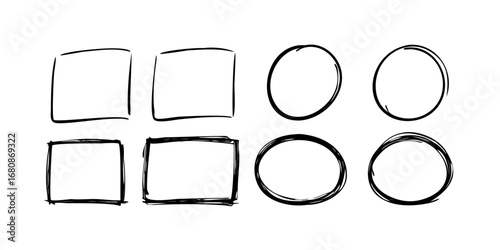 Hand Drawn Doodle Frames sketchy borders