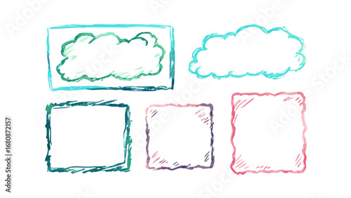 Pastel Sketch Frames and Borders watercolor