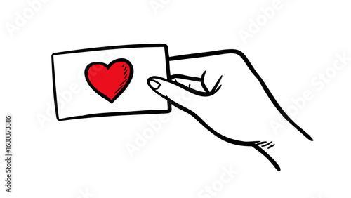 Red heart held by hand holding love
