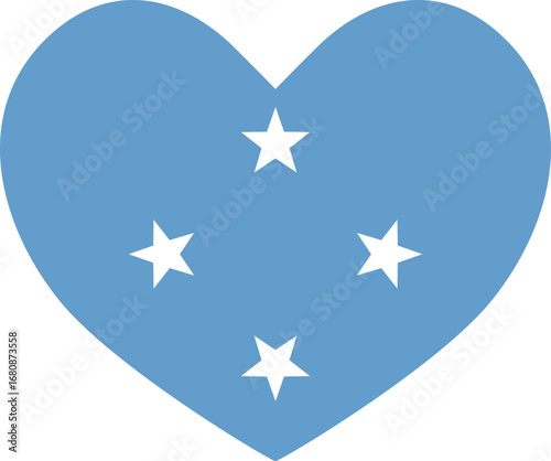 federated states of micronesia heart shaped icon flag illustrator national