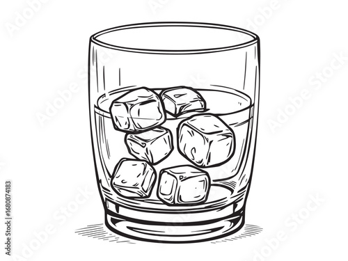 Whiskey Glass Minimalist Drawing