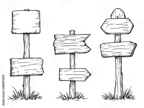 Classic Wood Sign Line Drawing