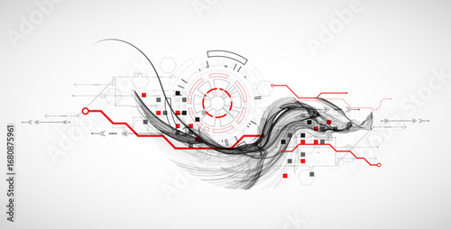 The abstract wave art background. Template for science and technology presentation. Vector.