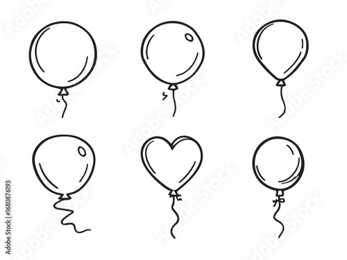 balloon vector line art 