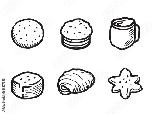Cheese puffs vector line art 