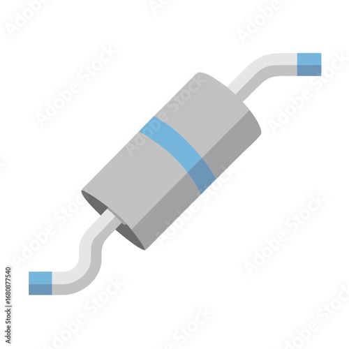 Automotive Car Muffler or Silencer Vector Icon for Exhaust System and Repair