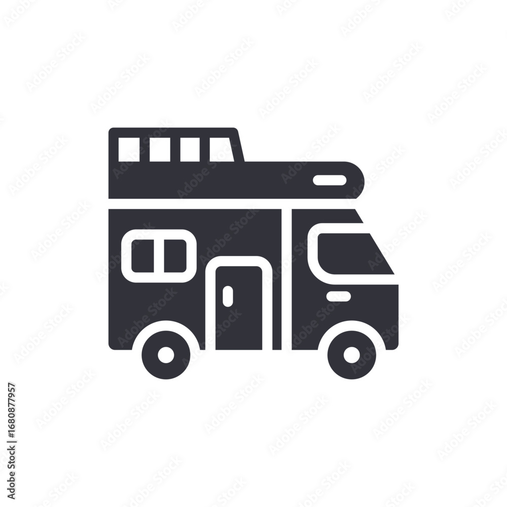 Fototapeta premium Stylized Illustration Of An Overland Expedition Vehicle For Recreational Purposes And Adventure