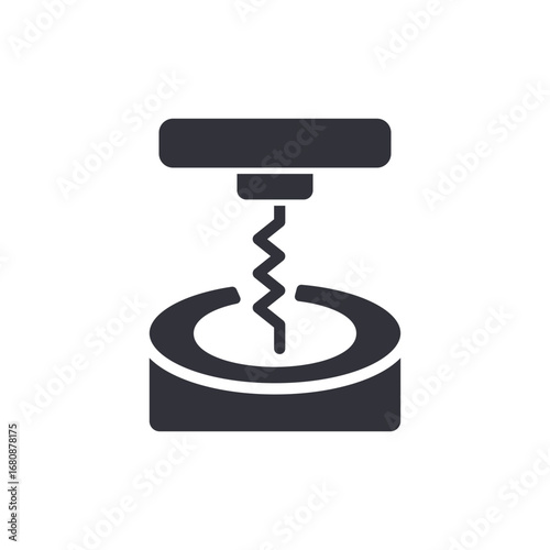 Simple Corkscrew Illustration For Wine Bottles Opening Or Closure Process Depiction