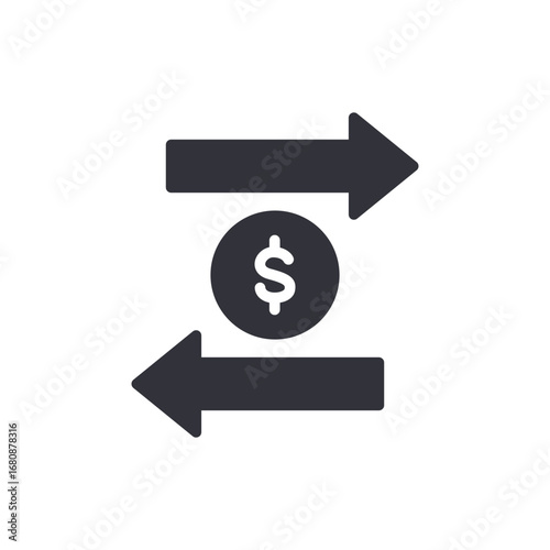 Symbolic Illustration Of Financial Transaction Representing Exchange And Monetary Flow Between