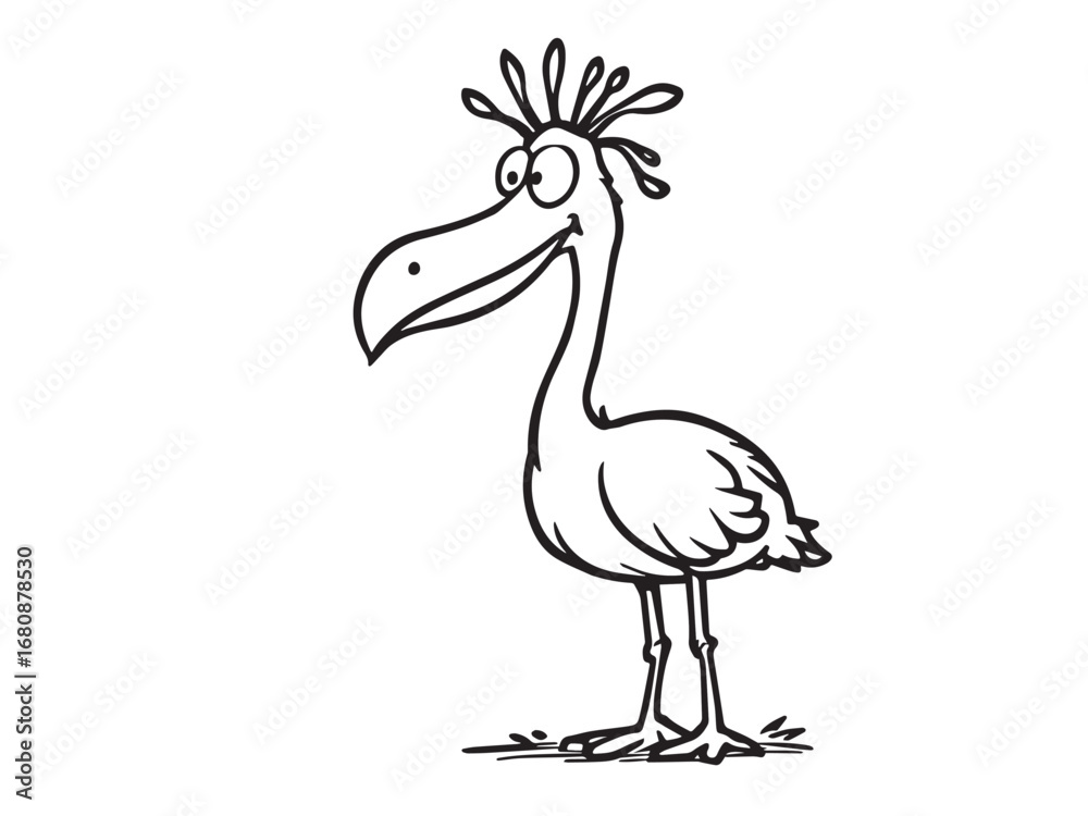 Fototapeta premium Crane line art illustration