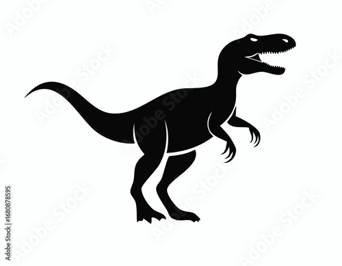 Velociraptor Dinosaur Animal Vector Logo in Black and White, Minimalist and Modern Design, Ideal for Wildlife Branding, Nature Illustration, and Unique Animal Identity
