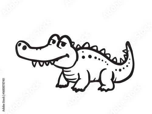 Crocodile line art illustration