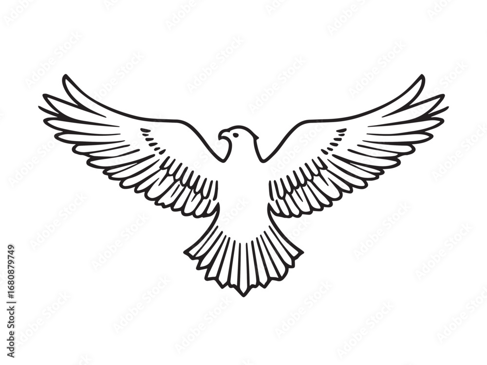 Obraz premium Eagle line art illustration