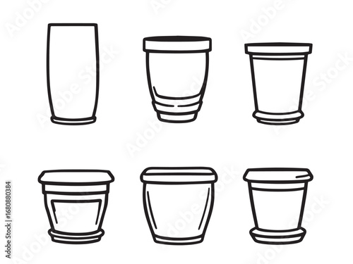 flower pot line art illustration