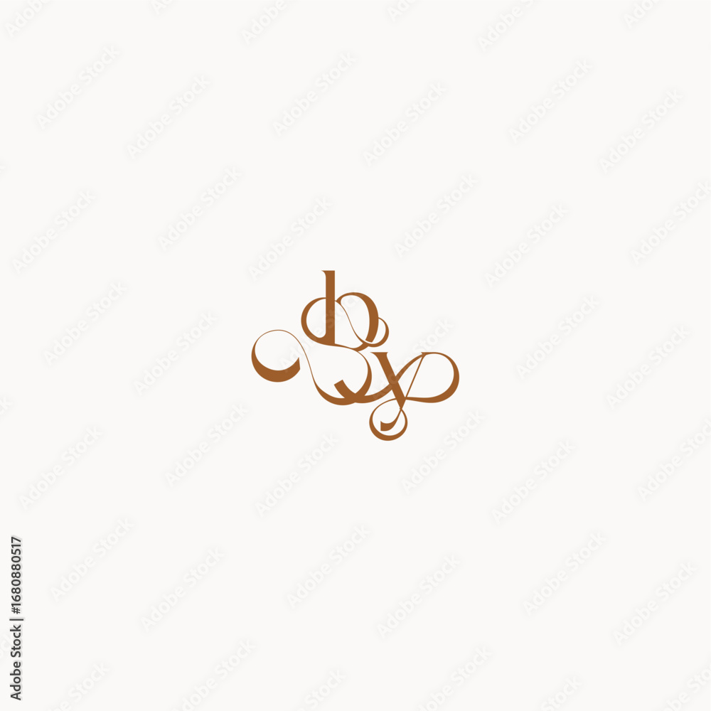 Obraz premium YB letter luxury minimalist logo design wedding initial concept caligraphic style monogram
