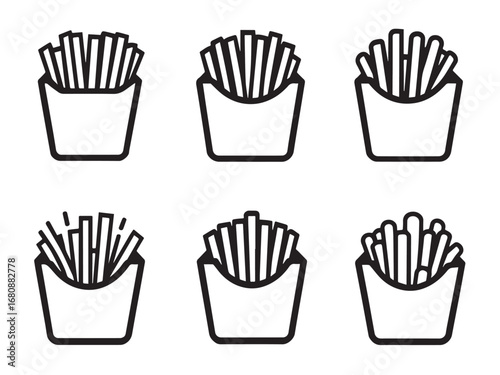 French fries line art illustration